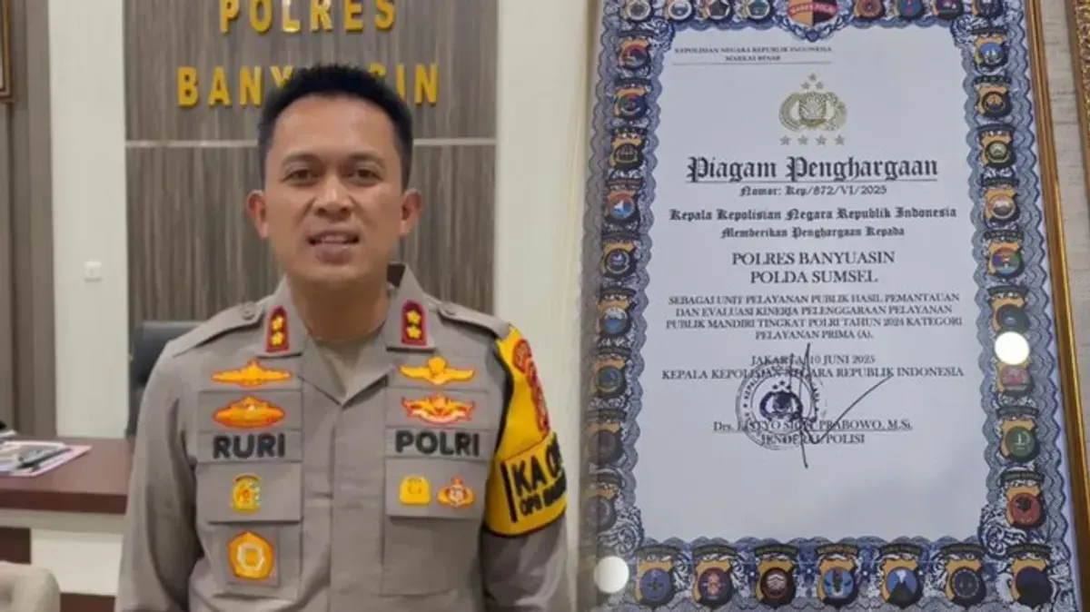 Polres Banyuasin secara resmi menyabet predikat Pelayanan Prima Tingkat A. (Sumber: Istimewa)