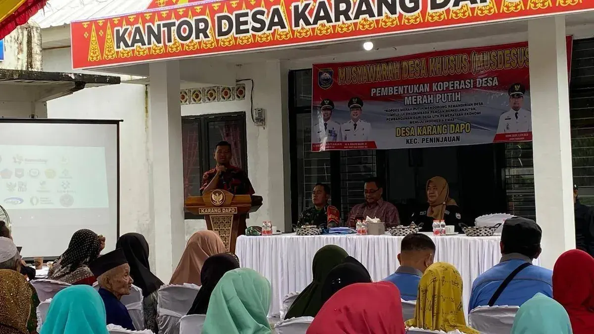 Desa Karang Dapo, Kecamatan Peninjauan, Kabupaten OKU, membentuk koperasi merah putih (Sumber: Istimewa)